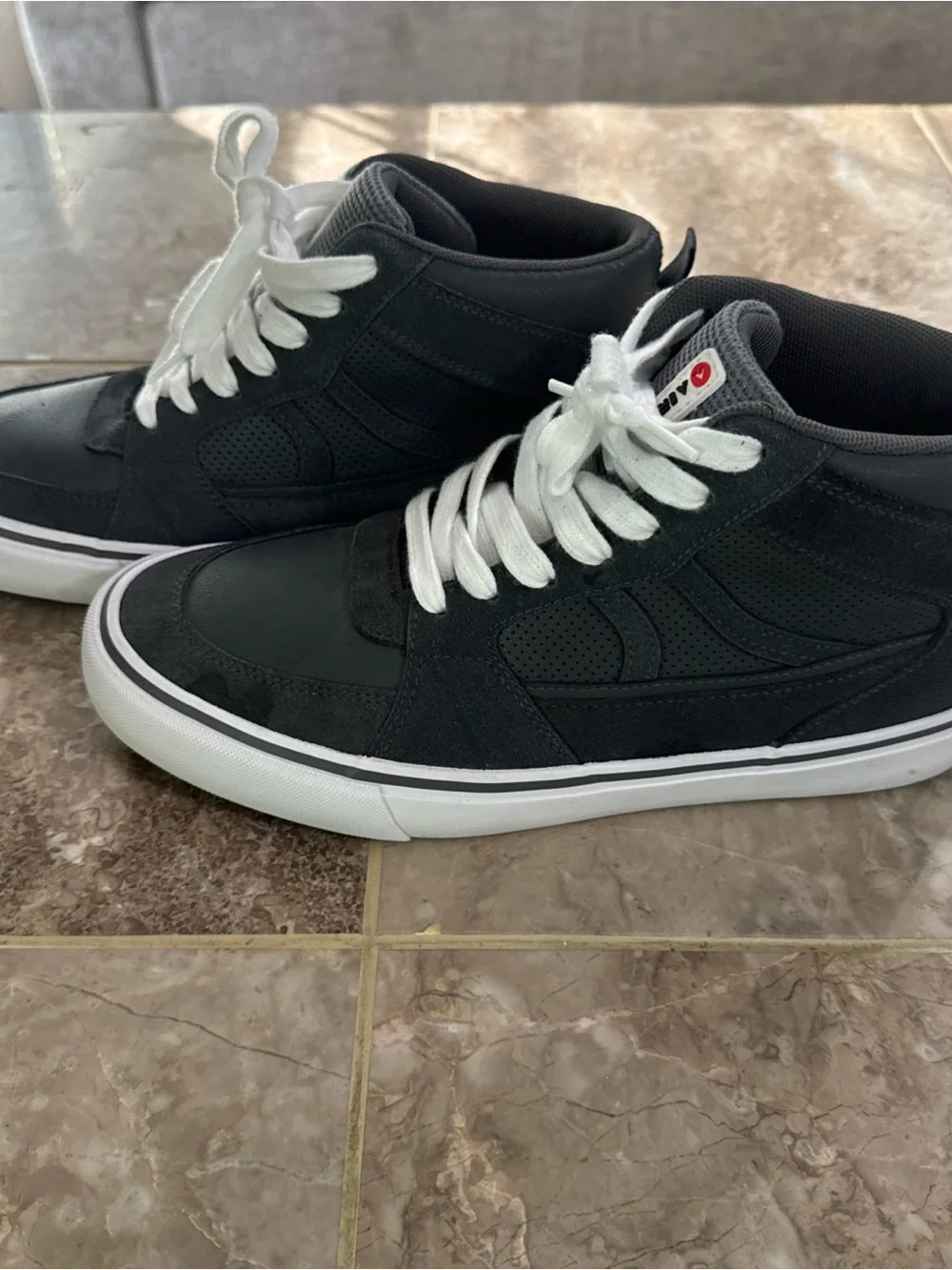 Airwalk Men's Black High-Top Sneakers with White Laces